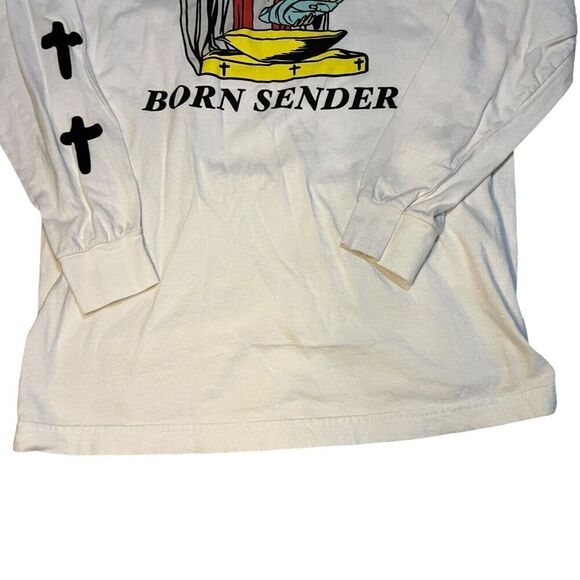 NELK Boys Born Sender Full Send Long Sleeve T Shirt Small White Tee - Picture 4 of 6